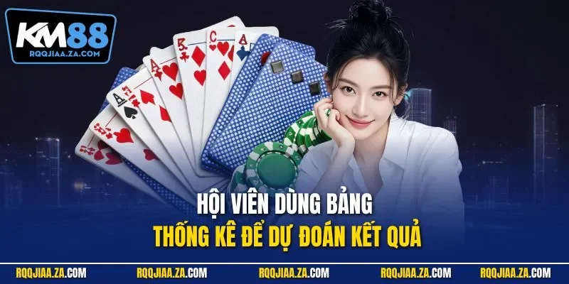 Hội viên dùng bảng thống kê để dự đoán kết quả